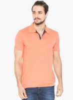 Status Quo Pink Solid Polo T-Shirt