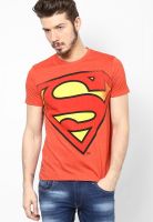 Superman Red Printed Round Neck T-Shirts