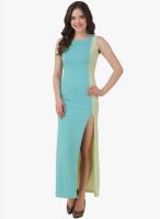 Texco Blue Colored Solid Maxi Dress