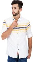 The Indian Garage Co. Men's Printed Casual Yellow, White Shirt