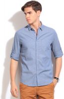 The Indian Garage Co. Men's Solid Casual Blue Shirt