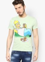 The Simpsons Green Printed Round Neck T-Shirts