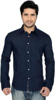 Thinc Men's Solid Casual Dark Blue Shirt