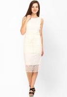 Tokyo Talkies White Colored Embroidered Bodycon Dress