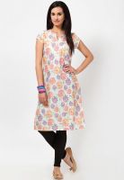 Tops And Tunics Off White Printed Kurtis