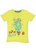 UFO Short Sleeve Printed Yellow T Shirts