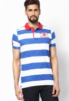 United Colors of Benetton Blue Striped Polo T-Shirts