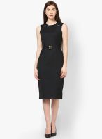 Van Heusen Black Colored Striped Shift Dress