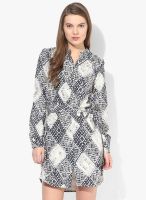 Vero Moda Navy Blue Colored Printed Shift Dress