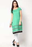 W Green Solid Kurtis