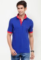 Yepme Blue Solid Polo T-Shirts