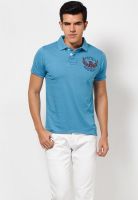 Basics Blue Solid Polo T-Shirts