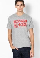 Converse Grey Printed Round Neck T-Shirts