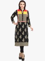 Dees by Dashmesh Black Printed Kurta