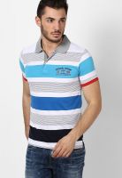 Duke Grey Melange Striped Polo T-Shirt
