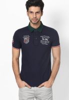 Duke Navy Blue Printed Polo T-Shirt