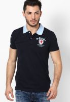 Duke Navy Blue Solid Polo T-Shirt