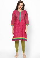 Entropy Pink Printed Kurtis