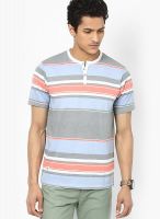 FREECULTR Blue Striped Henley T-Shirts