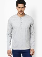 FREECULTR Grey Solid Henley T-Shirts