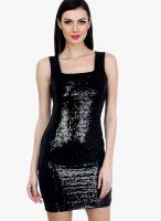 Faballey Black Colored Embellished Bodycon Dress