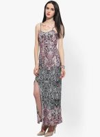 Faballey Black Colored Printed Maxi Dress