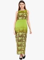 Folklore Green Colored Printed Maxi Dress