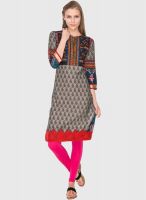 Folklore Grey Printed Kurta