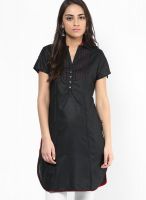 G Black Solid Kurta