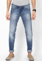 Gas Blue Low Rise Regular Fit Jeans