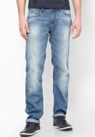 Gas Blue Low Rise Slim Fit Jeans