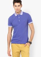 Gas Blue Solid Polo T-Shirt