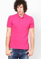 Gas Pink Solid Polo T-Shirt