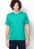 Globus Green Solid Round Neck T-Shirts