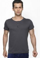 Globus Grey Solid Round Neck T-Shirt