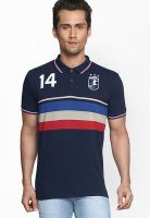 Globus Navy Blue Striped Polo T-Shirt