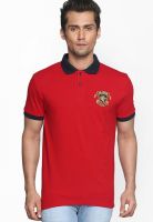 Globus Red Solid Polo T-Shirt