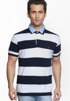 Globus White Striped Polo T-Shirt