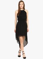 Harpa Black Embellished Asymmetric Dress