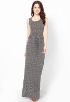 Harpa Brown Colored Printed Maxi Dress