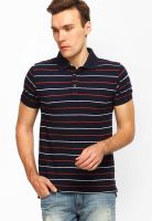 Highlander Navy Blue Striped Polo TShirt