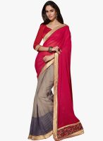 Hypnotex Pink Embellished Saree