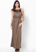 I Know Brown Colored Solid Maxi Dress