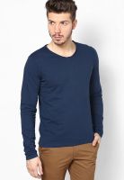 Jack & Jones Blue Printed Round Neck T-Shirt