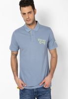 Jack & Jones Blue Solid Polo T-Shirts