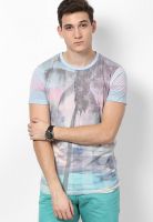 Jack & Jones Light Blue Printed Round Neck T-Shirt