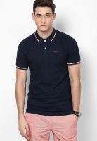 Jack & Jones Navy Blue Solid Polo T-Shirts