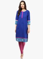 Jaipur Kurti Blue Solid Kurtis