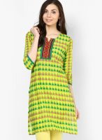 Jaipur Kurti Green Printed Kurta