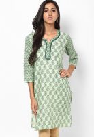 Jaipur Kurti Green Printed Kurta